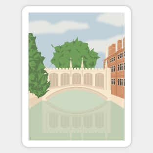 Bridge of Sighs, Cambridge, England Sticker